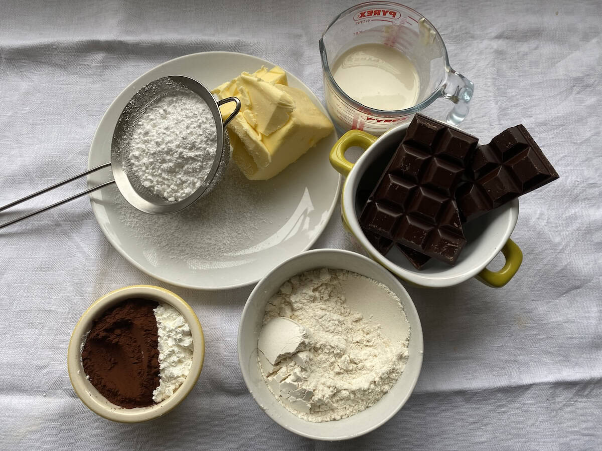 Ingredients for Chocolate Melting Moments.